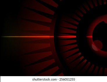 Abstract red eye light technology background vector.