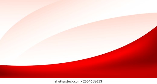 Abstract red fabric wave elegant with white background. vector illustration