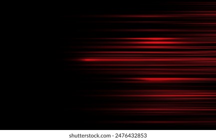 Abstract red fast high speed light movement technology futuristic creative design vector background illustration.