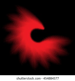 abstract red feathers on a white background