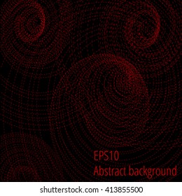 Abstract red filamentous background.Vector illustration