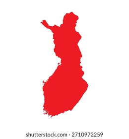 Abstract Red Finland Simple Map