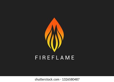 Abstract red Fire logo. Minimalistic Creative Flame logo design. Simple symbol