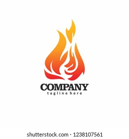 abstract red fire logo vector, fire icon design