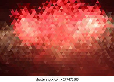 Abstract Red Fireworks Geometric Triangular Low Poly. Vector Illustration