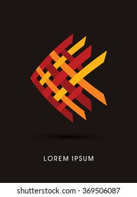 Abstract Red Fish, design graphic vector.
