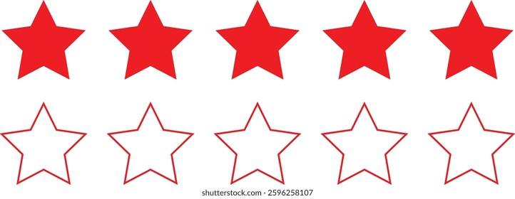 abstract red five star vector design.