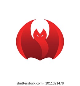 Abstract red flame fierce bat vector