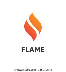 Abstract red flame fire logo design.