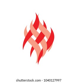 abstract red flame net design logo vector 