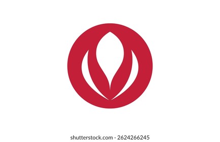 Abstractas símbolo del logotipo del pétalo de la llama roja – diseño minimalista moderno del emblema