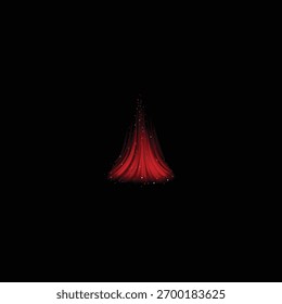 Abstract red flame or smoke erupting from darkness with glowing edges