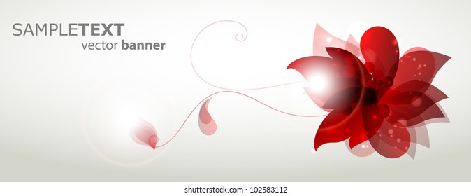 Abstract red floral background