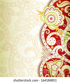 Abstract Red Floral Background