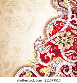 Abstract Red Floral Background