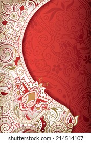 Abstract Red Floral Background