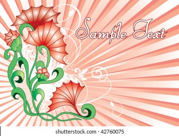 abstract red floral background