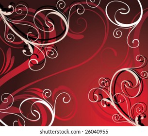 abstract red floral design
