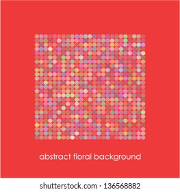 abstract red floral mosaic, background.