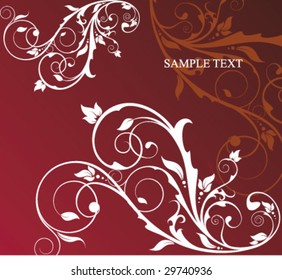 abstract red floral pattern