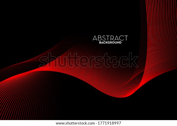 Abstract Red Flow Line Digital Technology Stock Vector (Royalty Free ...