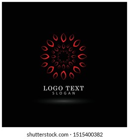 Abstract Red Flower Element Logo. Symbol & Icon Vector Template.