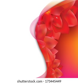 Abstrakte rote Blume mit Farbverlauf-Mesh, Vektorgrafik