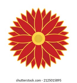 abstract red flower icon on white background
