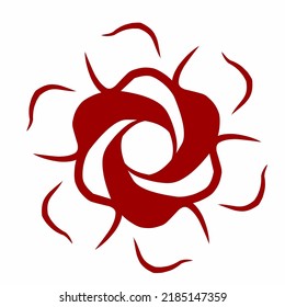 Abstract Red Flower Logo Illustration Design