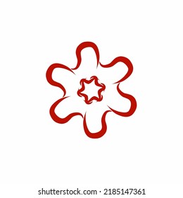 Abstract Red Flower Logo Illustration Design