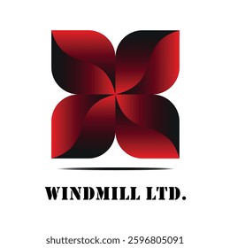 abstract red flower logo minimals