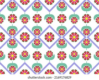 Abstract red flower pattern background art, Design for carpet, Tile, asphalt, floor pattern, folk embroidery, ornaments print, wallpaper, clothing, wrapping, fabric,textile, tattoo, screen the product