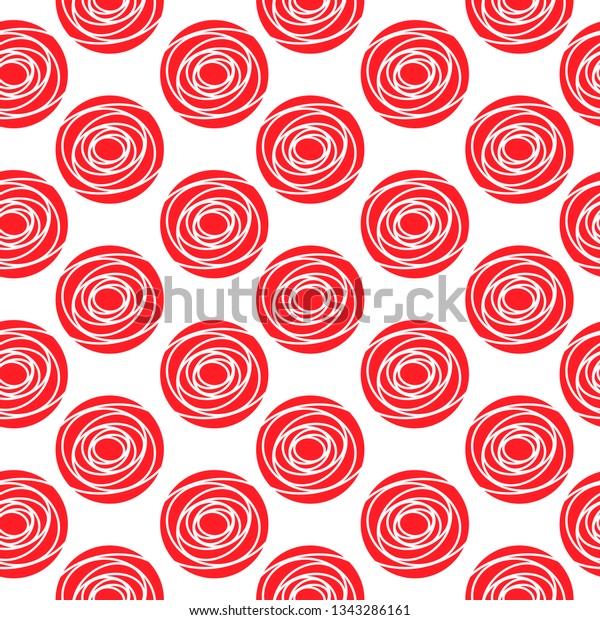 Abstract Red Flower Pattern Simplified Floral Stock Vector (Royalty ...