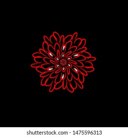 Abstract red flower rose template