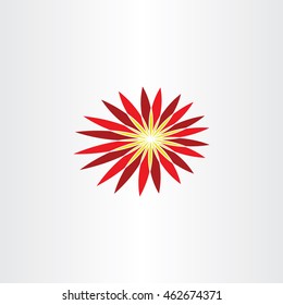 abstract red flower symbol vector icon 