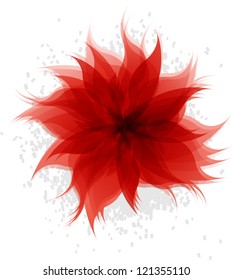 Abstract red flower. Vector illustration.