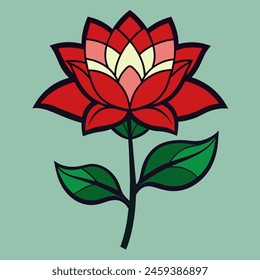 Abstrakte Rote Blume. Vektorillustration