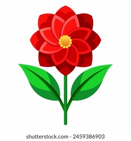 Abstract red flower. Vector illustration