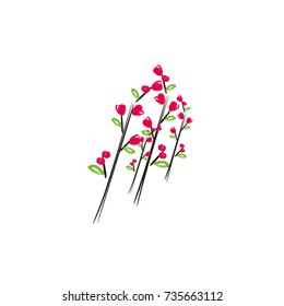 abstract red flowers