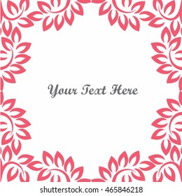 Abstract Red flowers frame background with place for your text