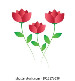 Flores rojas abstractas. Ilustración vectorial.