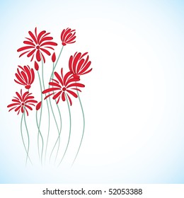 Abstract red flowers. vector illustration