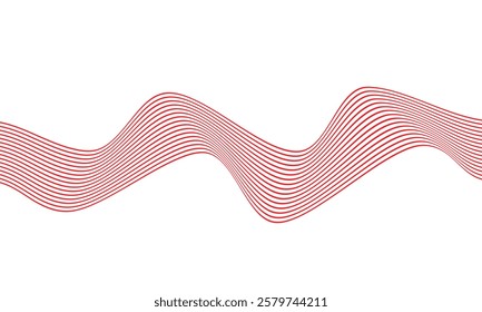 abstract red flowing line design suitable for background.