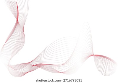 Abstract red flowing line wave background with smooth gradient curves. Elegant dynamic lines create a sense of motion, rhythm, and energy, symbolizing passion, innovation, and modern technology. Ideal for corporate branding, business presentations, digital design, creative layouts, futuristic concepts, and minimalist visual backgrounds.