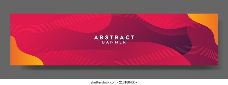 Abstract Red Fluid Banner Template. Modern background design. gradient color. Dynamic Waves. Liquid shapes composition. Fit for banners