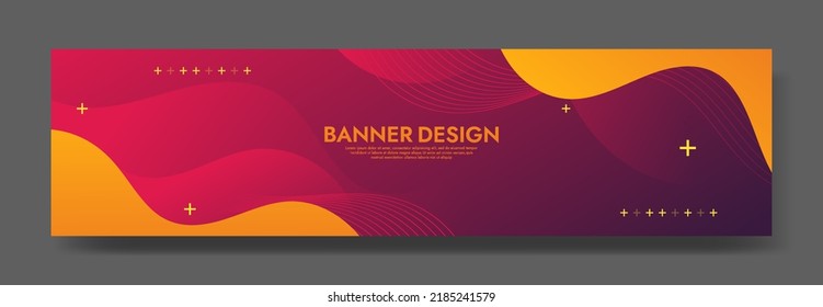 Abstract Red Fluid Banner Template. Modern background design. gradient color. Dynamic Waves. Liquid shapes composition. Fit for banners