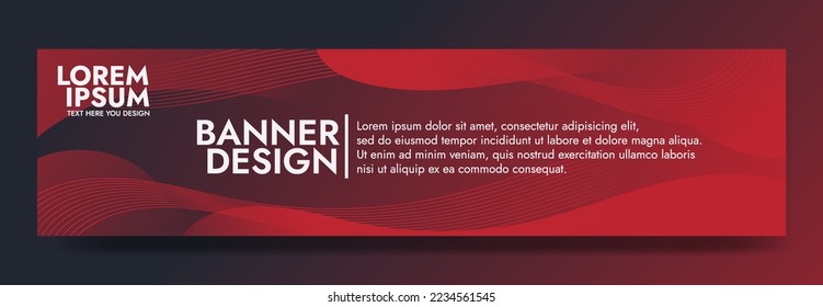 Abstract Red Fluid Banner Template. Modern background design. gradient color. Dynamic Waves. Liquid shapes composition. Fit for banners
