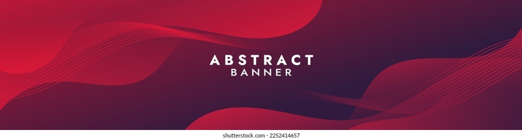 Abstract Red Fluid Banner Template. Modern background design. gradient color. Dynamic Waves. Liquid shapes composition. Fit for banners