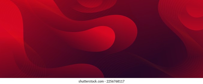 Abstract Red Fluid Banner Template. Modern background design. gradient color. Dynamic Waves. Liquid shapes composition. Fit for banners