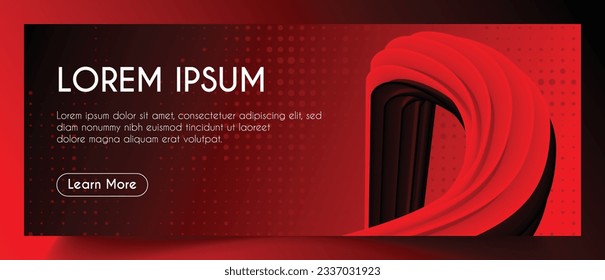 Abstract Red Fluid Banner Template. Modern background design. gradient color. Dynamic Waves. Liquid shapes composition. Fit for banners